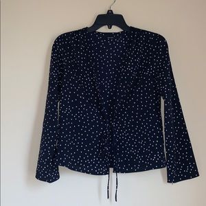 Navy Blue Star Patterned Blouse